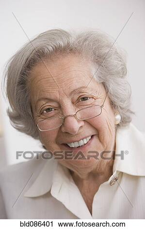 Stock Image - Smiling senior Chilean woman. Fotosearch