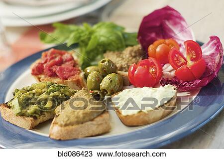 Stock Image - Various Italian crostini. Fotosearch