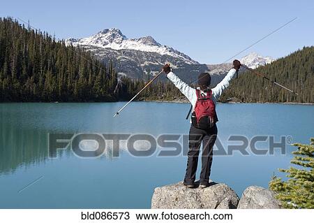 Hispanic hiker standing on rock near remote lake View Large Photo Image Stock Image - Hispanic hiker standing on rock near remote lake. Fotosearch