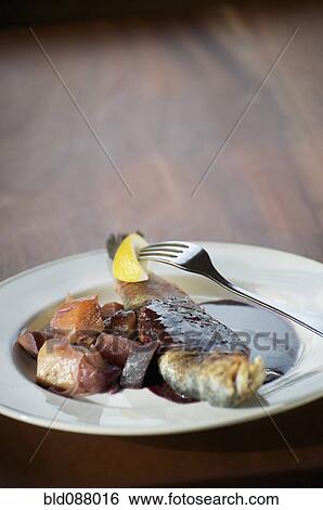 Italian trout with beets and red wine sauce View Large Photo Image Stock Photograph - Italian trout with beets and red wine sauce. Fotosearch