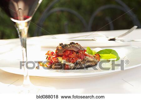 Stock Photo - Plate of eggplant entree. Fotosearch