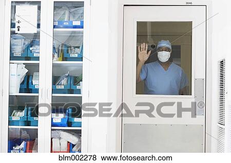 African American medical professional with hand on door View Large Photo Image Stock Photo - African American medical professional with hand on door. Fotosearch