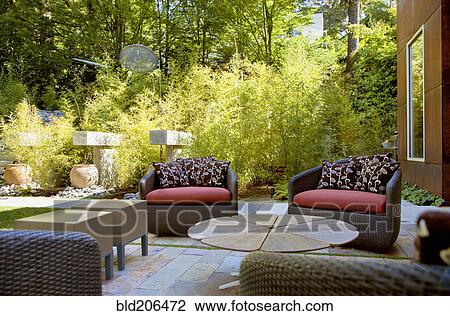 Stock Image - Backyard Patio Area. Fotosearch