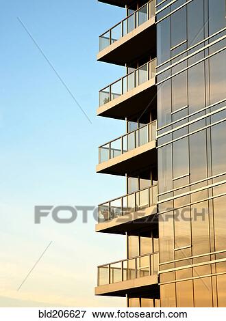 Stock Photo - Balconies on Skyscraper. Fotosearch