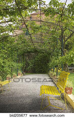 Stock Photo - Bench in Large Garden. Fotosearch