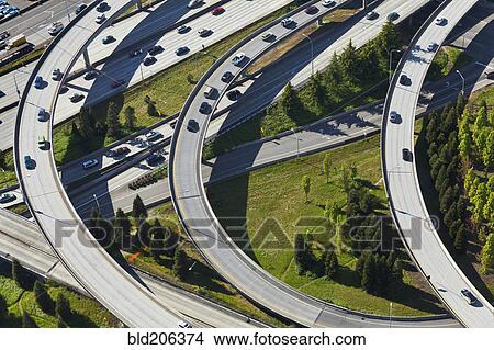 Busy Freeway Interchange View Large Photo Image Picture - Busy Freeway Interchange. Fotosearch