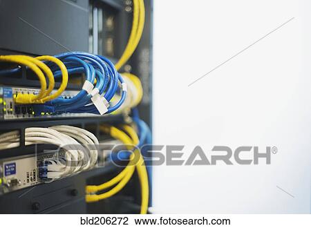 Stock Image - Cabling In The Back of a Computer. Fotosearch