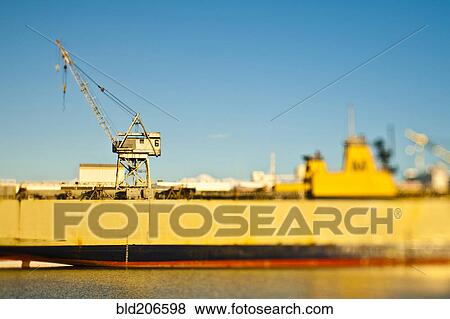 Stock Photo - Cargo Ship at Port. Fotosearch