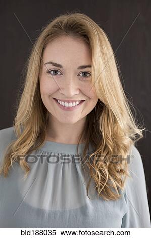 Stock Photography - Caucasian businesswoman smiling. Fotosearch