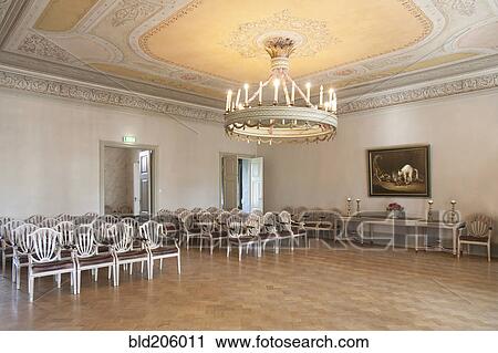 Chairs and chandelier in elegant ballroom View Large Photo Image Stock Image - Chairs and chandelier in elegant ballroom. Fotosearch