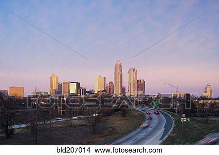Charlotte Skyline at Sunrise View Large Photo Image Picture - Charlotte Skyline at Sunrise. Fotosearch