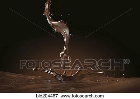 Stock Photo - Chocolate stream splashing into pool. Fotosearch