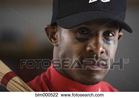 Close Up Of African Baseball Player Stock Image Blm Fotosearch