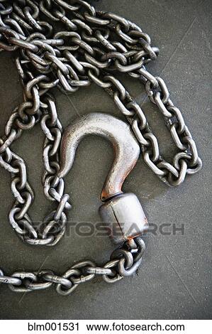 Stock Image - Close up of chain with hook. Fotosearch