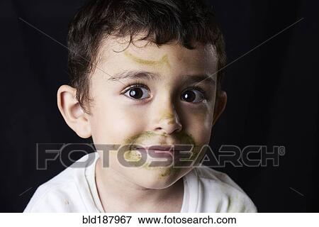 Close up of Hispanic boy with messy face View Large Photo Image Stock Photo - Close up of Hispanic boy with messy face. Fotosearch