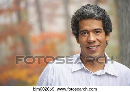 Stock Photo - Close up of man outdoors. Fotosearch