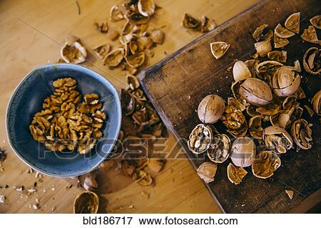 Stock Photo - Close up of shelled walnuts. Fotosearch