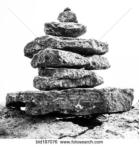 Stock Photograph - Close up of stacked rocks. Fotosearch