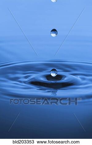 Stock Image - Close up of water droplet splashing. Fotosearch