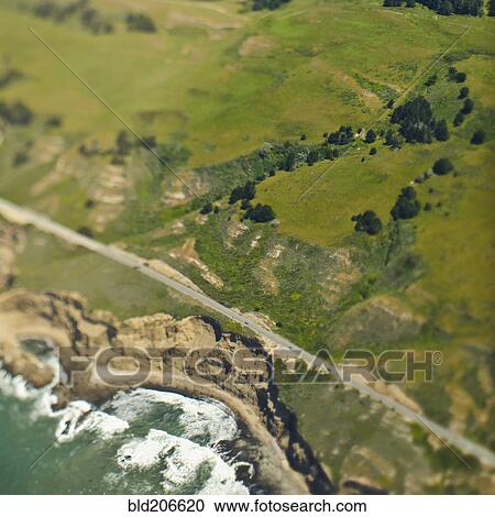 Stock Image - Coastal Hills and Cliffs. Fotosearch