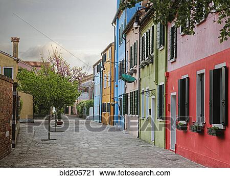 Stock Image - Colorful Residential Buildings. Fotosearch