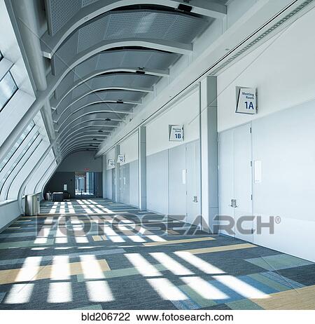 Stock Image - Corridor in Conference Center. Fotosearch