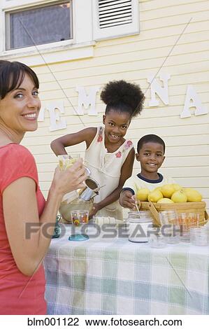 Stock Image - Customer at lemonade stand. Fotosearch