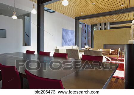 Stock Image - Dining Room in an Upscale Home. Fotosearch