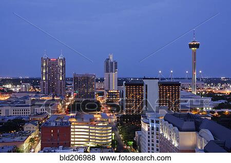 Stock Photo - Downtown San Antonio at Night. Fotosearch