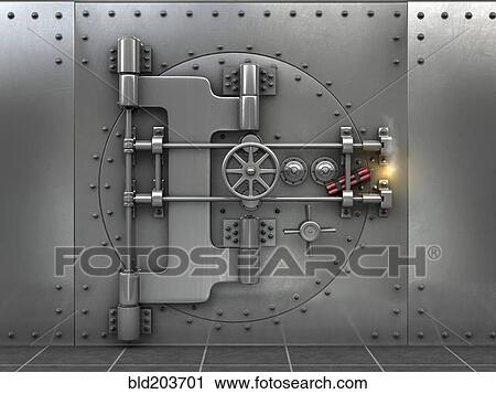 Stock Image - Dynamite on metal safe door. Fotosearch