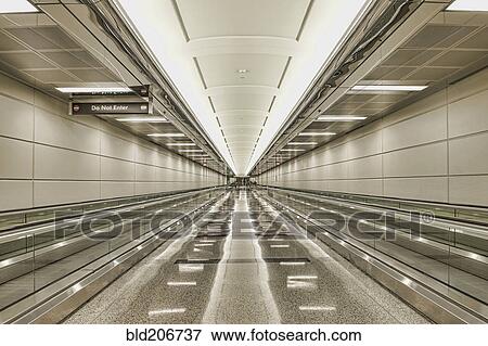 Stock Photo - Empty airport walkway. Fotosearch