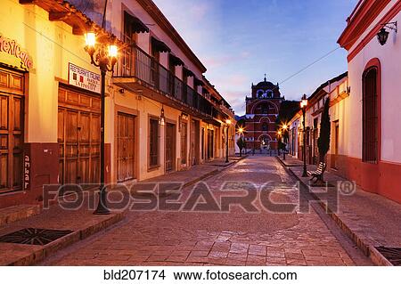 Picture - Empty Town Street at Dawn. Fotosearch
