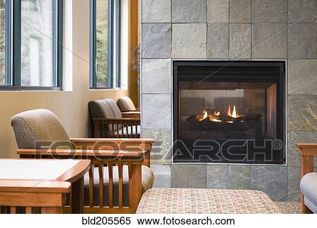 Fireplace in lobby View Large Photo Image Stock Photography - Fireplace in lobby. Fotosearch