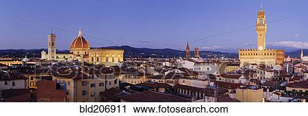 Stock Image - Florence Skyline at Dusk. Fotosearch