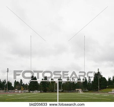 Stock Image - Football Field and Goalpost. Fotosearch