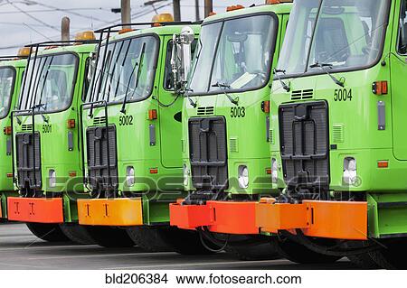 Picture - Garbage Truck Fleet. Fotosearch