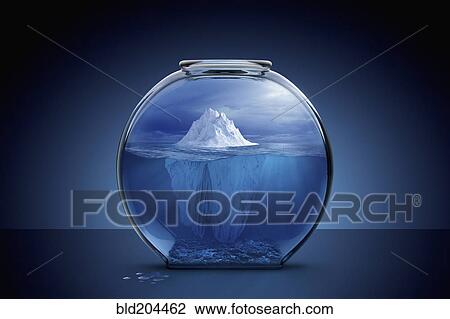 Stock Image - Glacier in fishbowl. Fotosearch