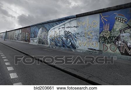Stock Image - Graffiti on Berlin wall, Berlin, Berlin, Germany. Fotosearch