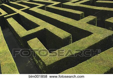 Stock Photo - High angle view of labyrinth. Fotosearch