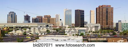 Stock Image - High Rise Buildings of Downtown Phoenix. Fotosearch