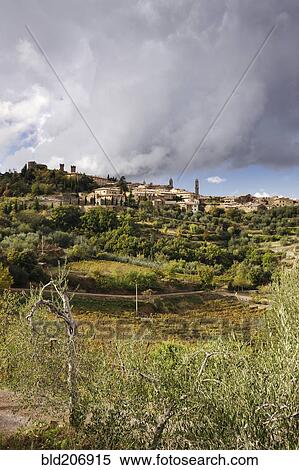 Hill Town of Montalcino View Large Photo Image Stock Photography - Hill Town of Montalcino. Fotosearch