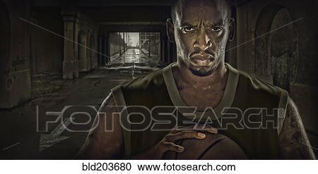 Illustration of African American basketball player standing in tunnel View Large Photo Image Stock Image - Illustration of African American basketball player standing in tunnel. Fotosearch