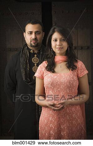 Stock Photo - Indian couple in traditional clothing. Fotosearch