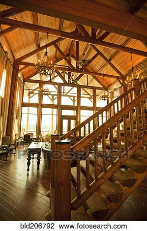 Interior of Large Wooden Lodge View Large Photo Image Stock Image - Interior of Large Wooden Lodge. Fotosearch