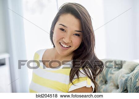 Stock Photo - Japanese woman smiling. Fotosearch