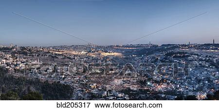 Jerusalem At Dawn View Large Photo Image Stock Photo - Jerusalem At Dawn. Fotosearch