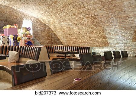 Long wooden table in sports bar View Large Photo Image Stock Image - Long wooden table in sports bar. Fotosearch