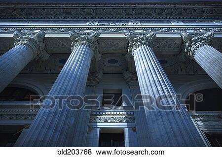 Stock Photo - Low angle view of columned building. Fotosearch