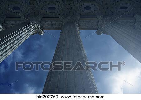Stock Photo - Low angle view of columned building. Fotosearch