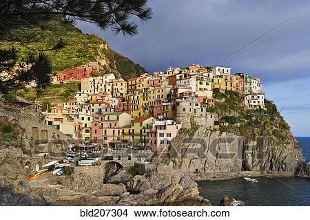 Manarola at Dusk View Large Photo Image Picture - Manarola at Dusk. Fotosearch